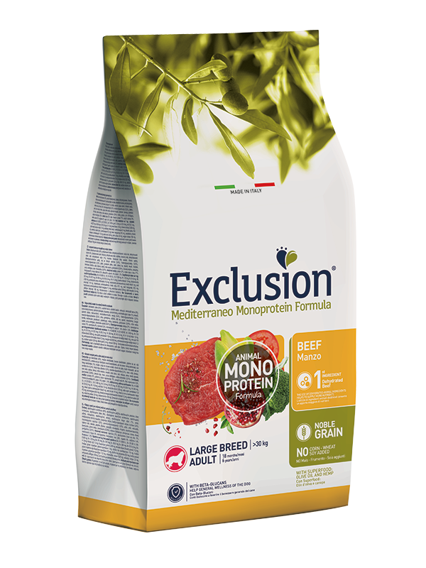 EXCLUSION MEDITERRANEO ADULT LARGE BREED MANZO 12 KG