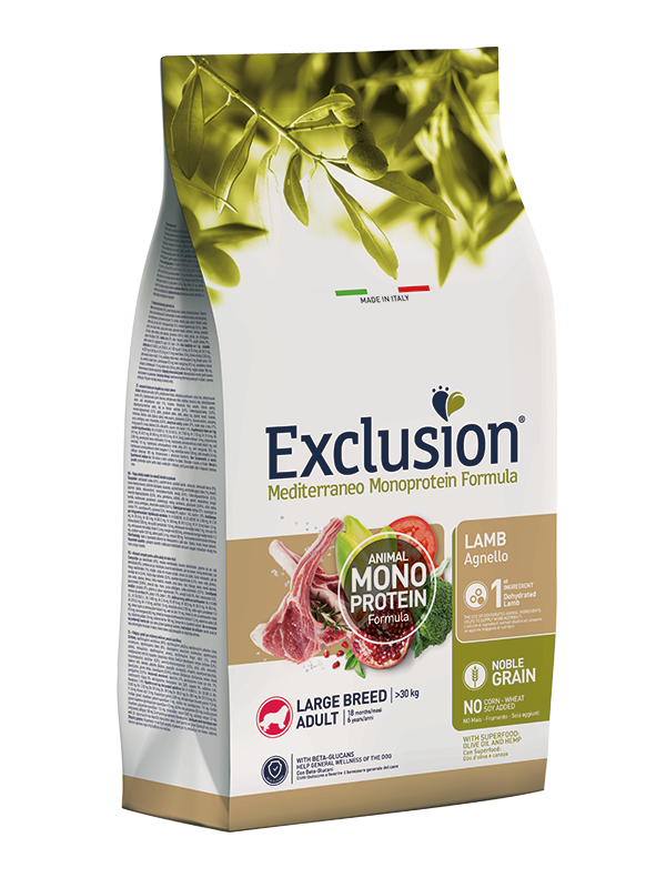 EXCLUSION MEDITERRANEO ADULT LARGE BREED AGNELLO 12 KG