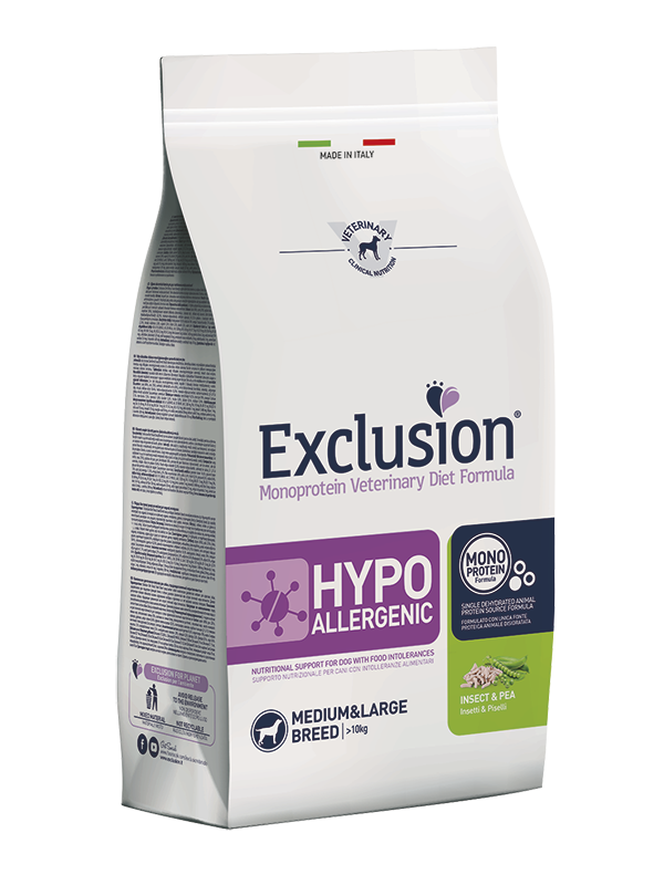 EXCLUSION HYPOALLERGENIC MEIDUM E LARGE BREED ADULT INSETTI