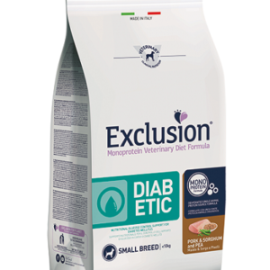 EXCLUSION SMALL BREED ADULT DIABETIC MAIALE, SORGO E PISELLI 2 KG